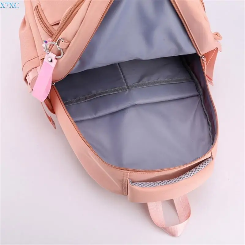 X7XC Trendy School Bag Nylon Backpack for Youth Large Storage Capacity Rucksack with Adjustable Strap Student Book Bag