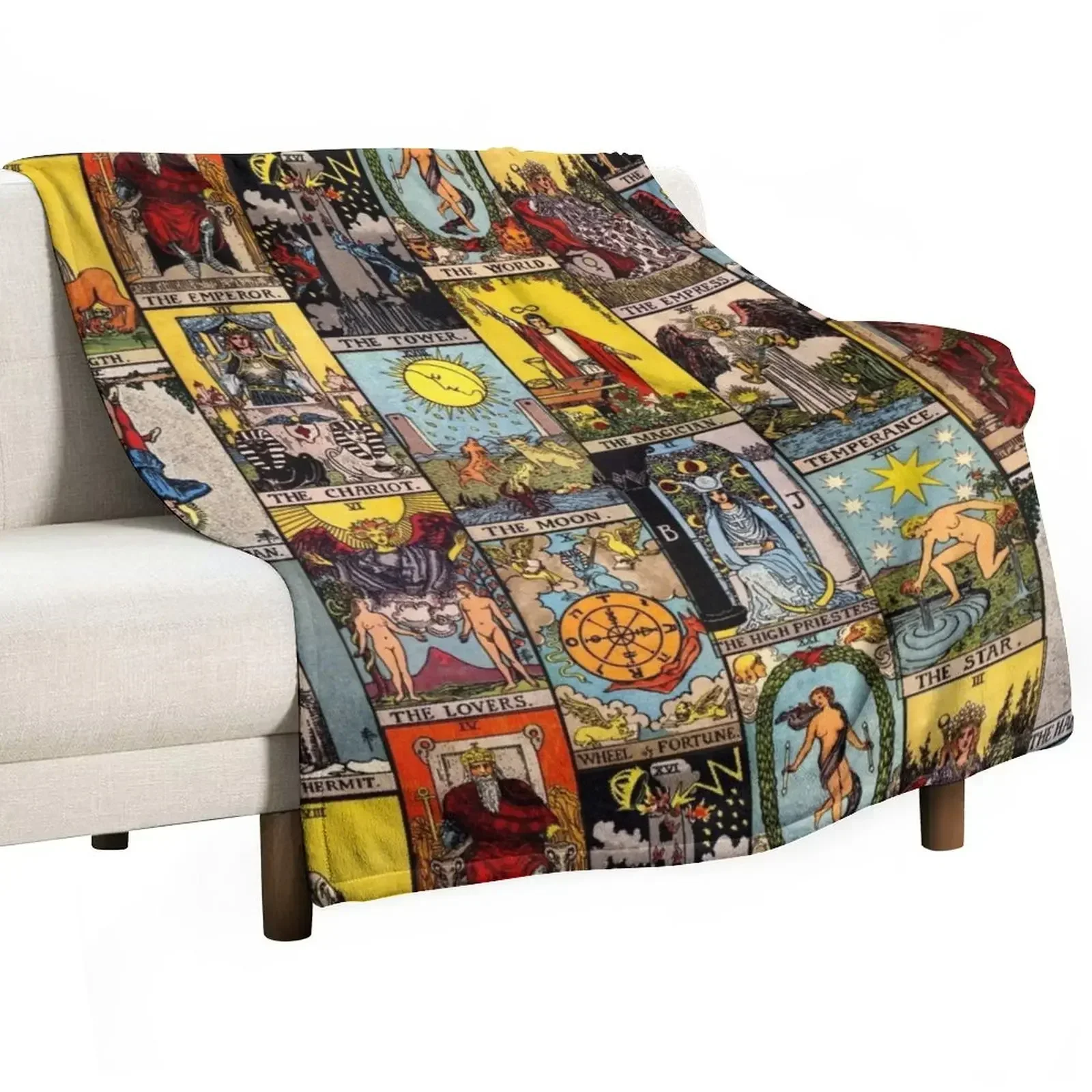 

The Major Arcana of Tarot Throw Blanket wednesday Plush Blankets