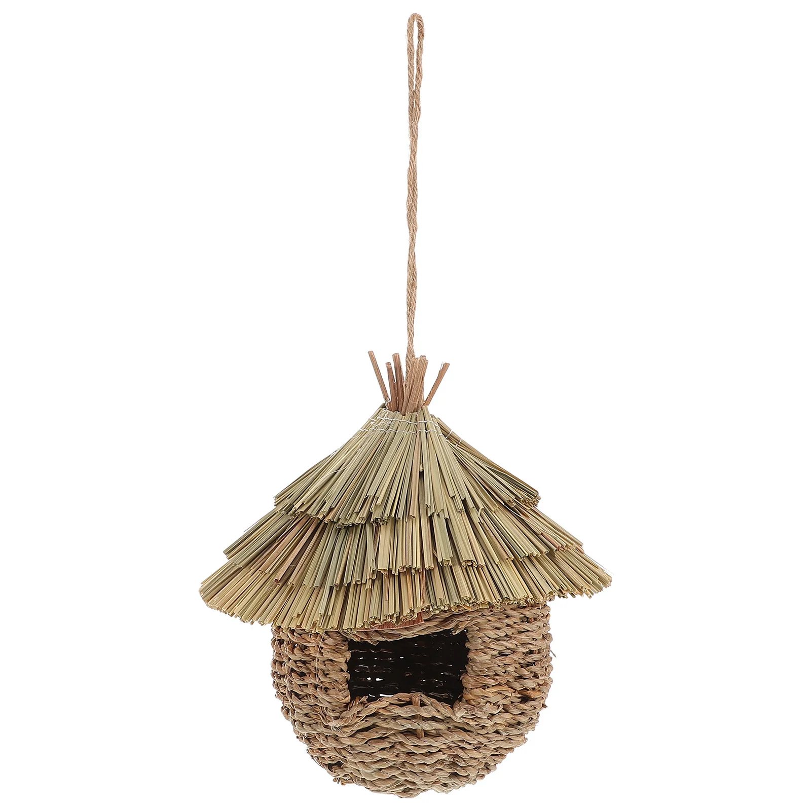 

Hand Woven Creative Bird Nest Natural Hanging Grass Hut Outdoor Garden Decoration Hummingbird Resting House Small Bird Shelter
