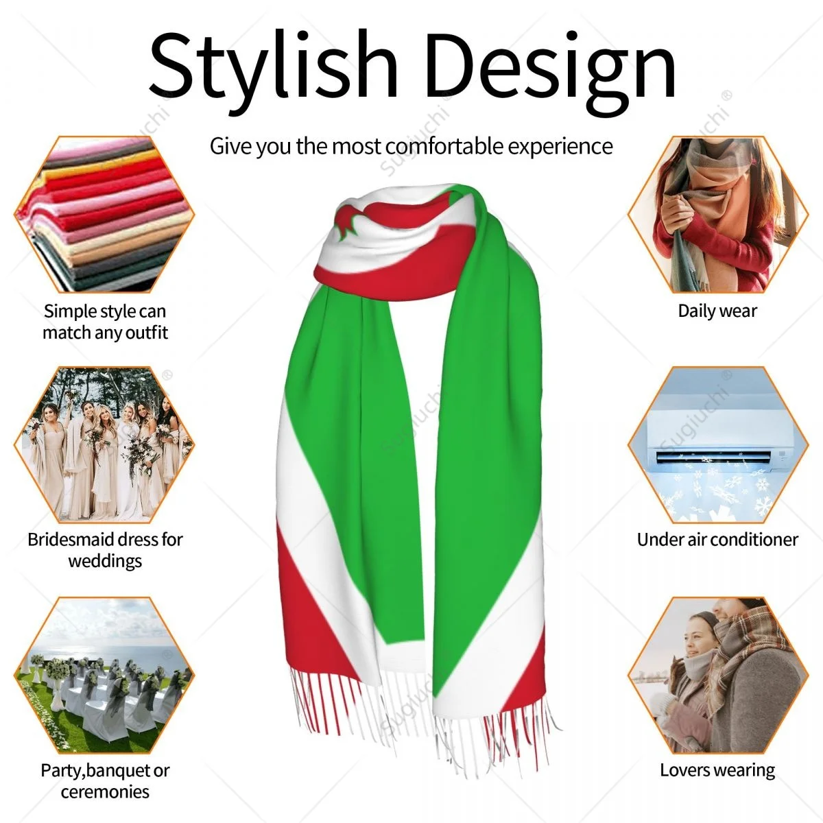 Écharpe Burundaise Multifonction Unisexe, Pashmina Chaud, Châle Rond Hijab, Printemps, Hiver