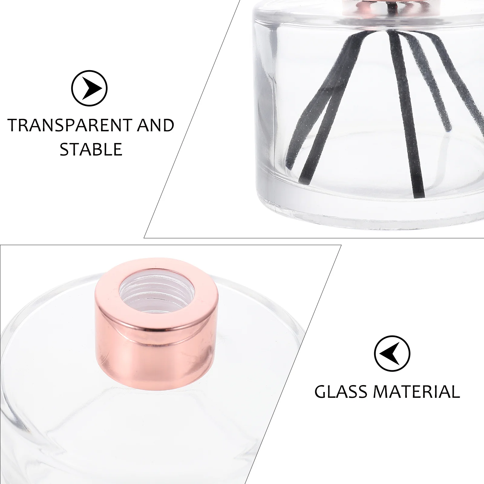 

1Set Rose Gold Perfume Subpackaging Bottle Aromatherapy Glass Bottle Car Essential Oil Diffuser Aroma Stick Air Freshener