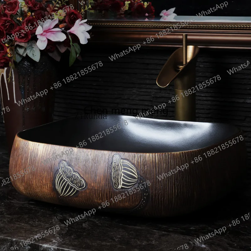 

Washbasin on the table retro ceramic washbasin toilet art basin household art washbasin