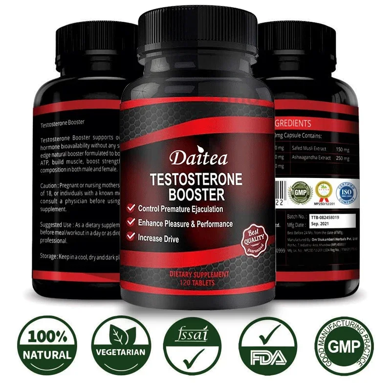 

Strongest Testosterone Booster - Increase Strength, Stamina, Energy - Endurance Test Booster, Muscle Growth Improve Performance