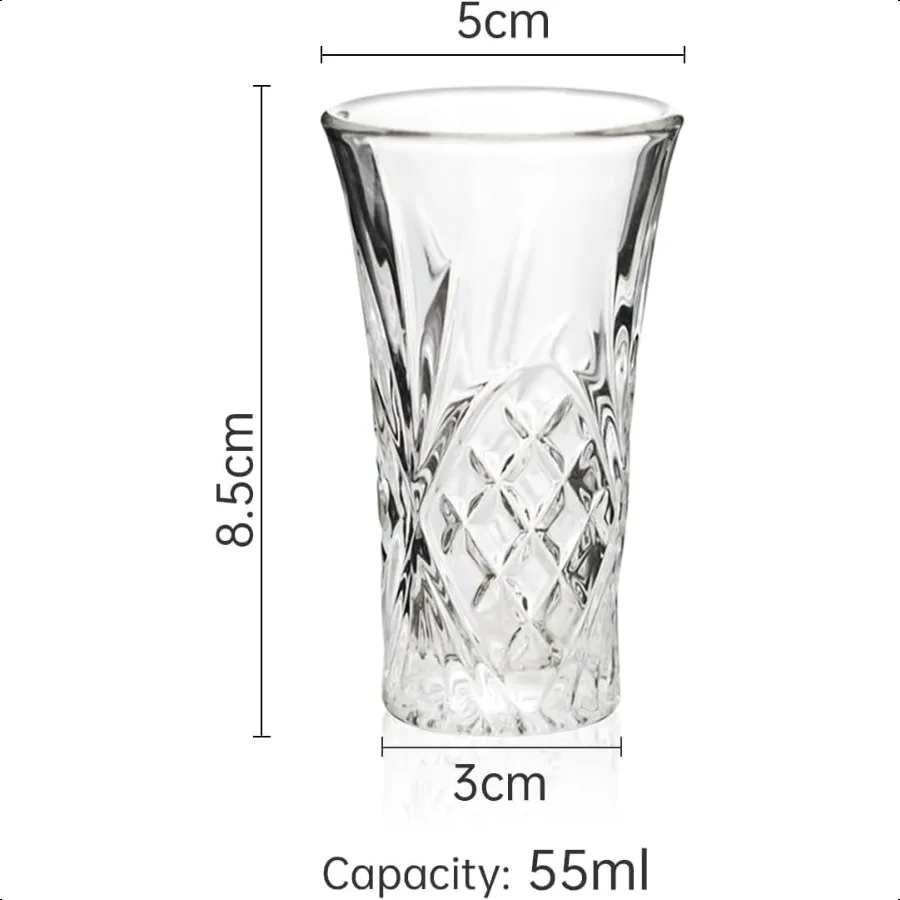 4Pack Shot Glasses 65ML 2.2OZ Tequila Glasses Heavy Base Cordial Glasses