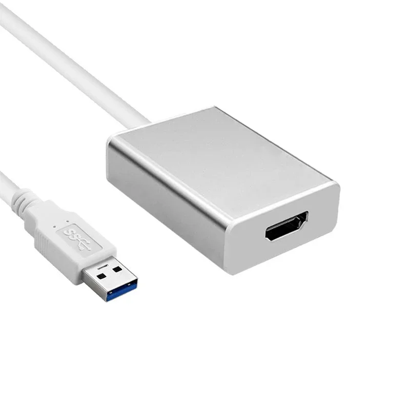 สายเคเบิลอะแดปเตอร์แปลงที่รองรับ USB 3.0 เป็น HDMI USB เป็นอะแดปเตอร์มัลติจอภาพการ์ดวิดีโอภายนอกที่รองรับ HDMI สําหรับ Windows
