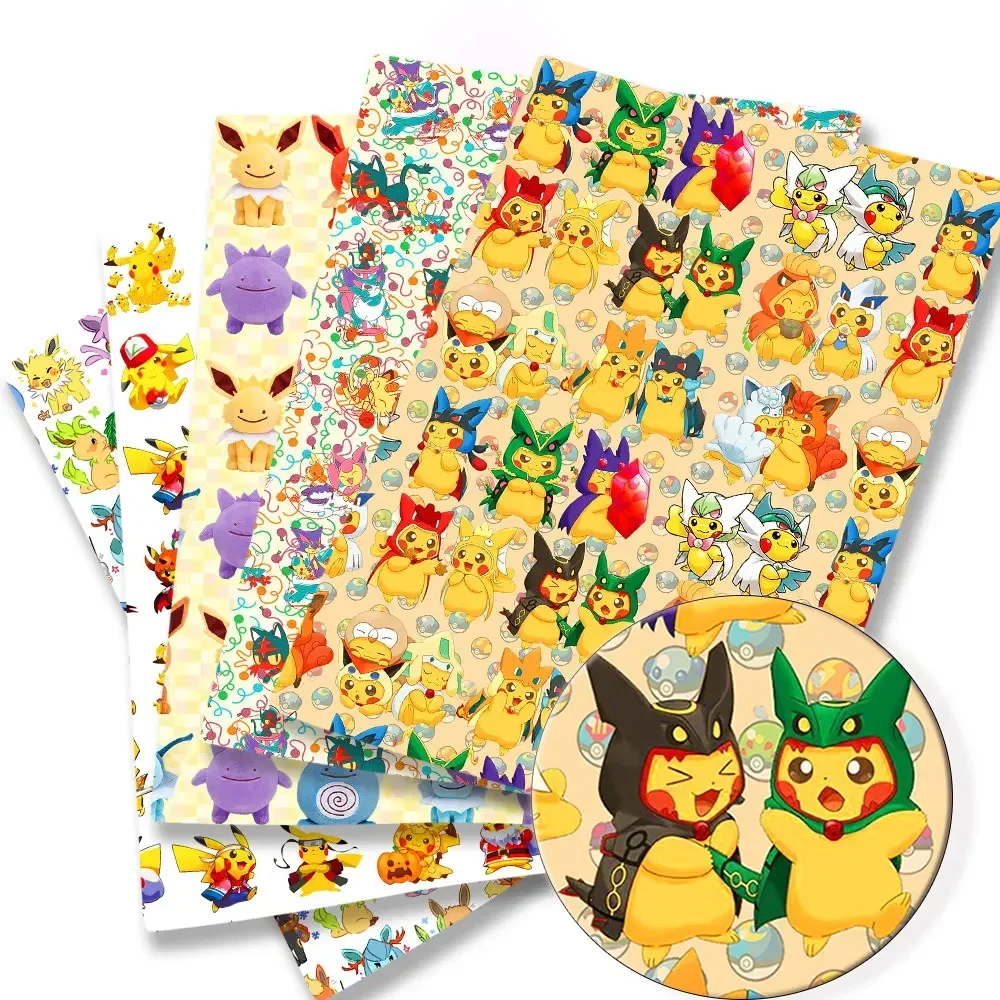 

Pokemon Cartoon Fabric140*50cm Handmade Sewing Patchwork Quilting Baby Dress Home Sheet Printed Fabric Fabric Sewing Kids