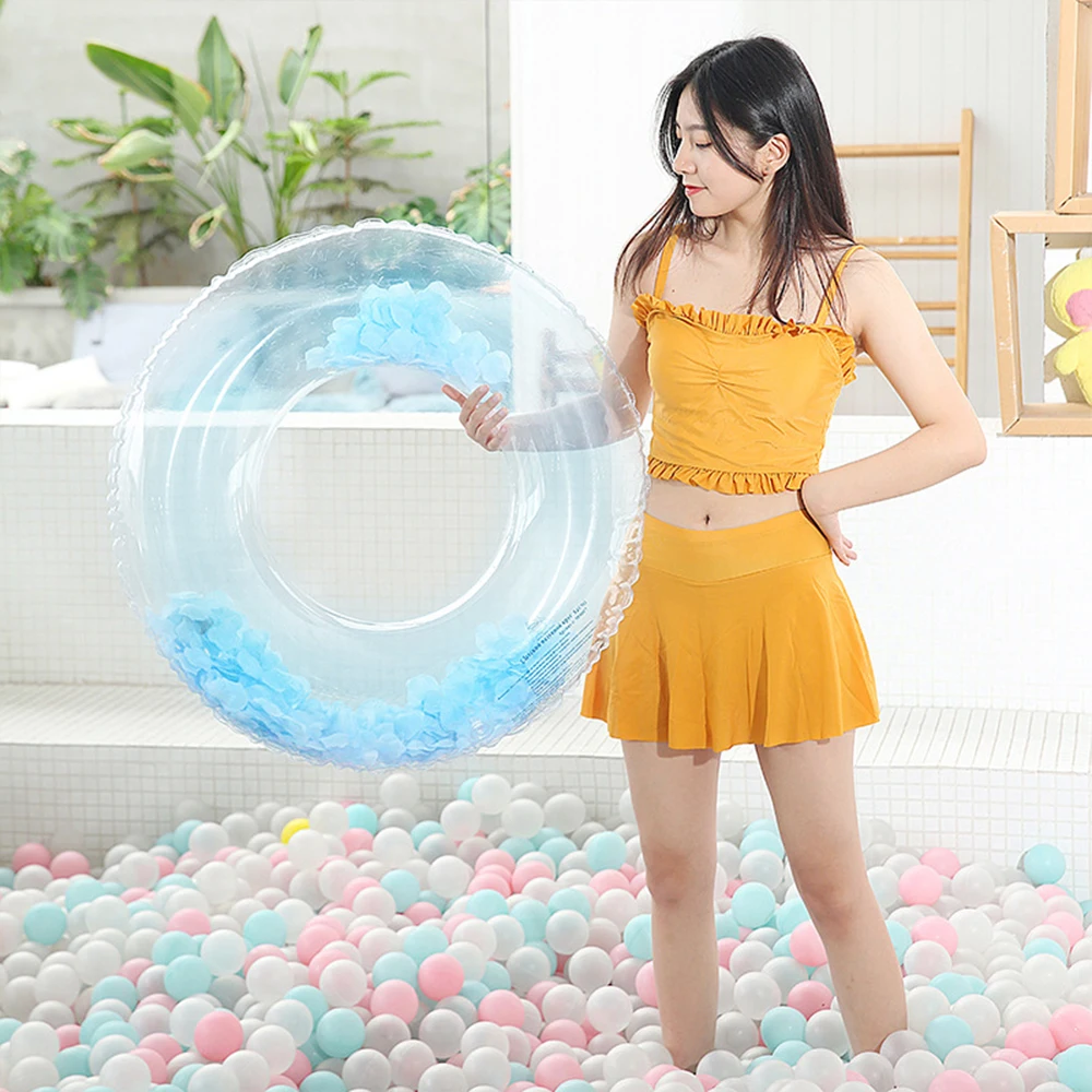 Baby Mushrooms Swimming Ring Float Inflatable Kids Swim Ring with Seat Pool Float Children Swim Circle Tube Pool Toys Floating