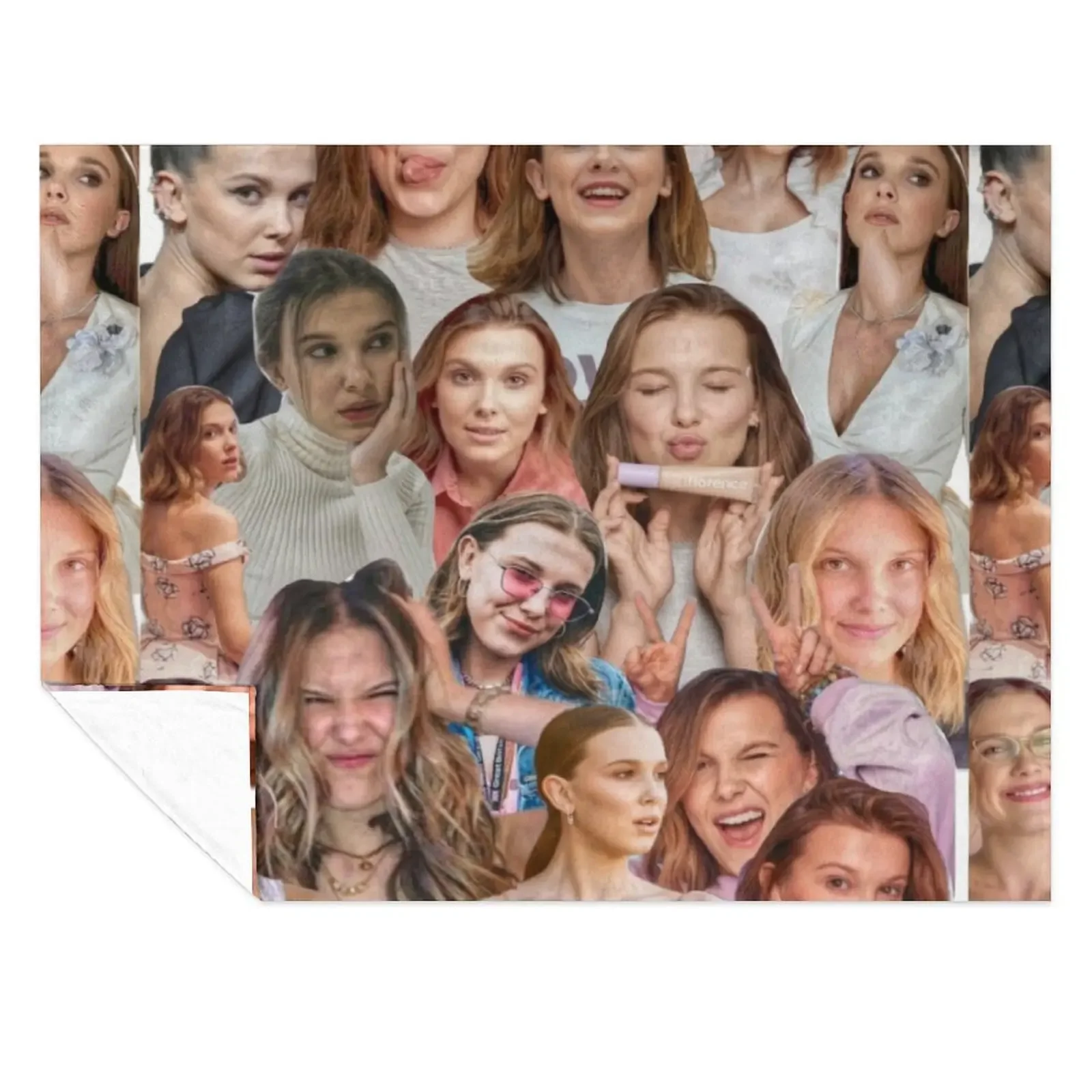 

Millie Bobby Brown Edit Collage by Stasii Throw Blanket for babies Travel Extra Large Throw Blankets