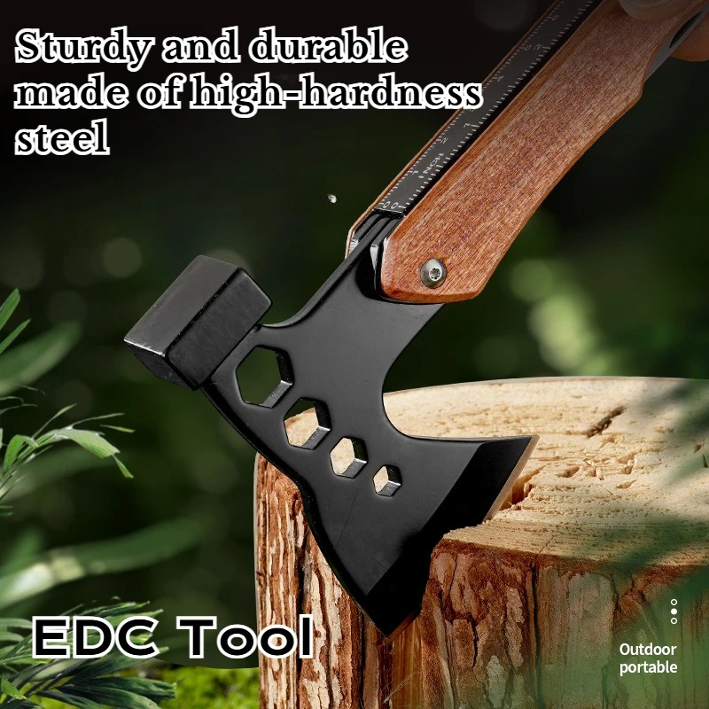A Multi-functional Sturdy and Durable Hand-axe Tent Ground Nail Portable EDC Combination Tool for Outdoor Camping Survival