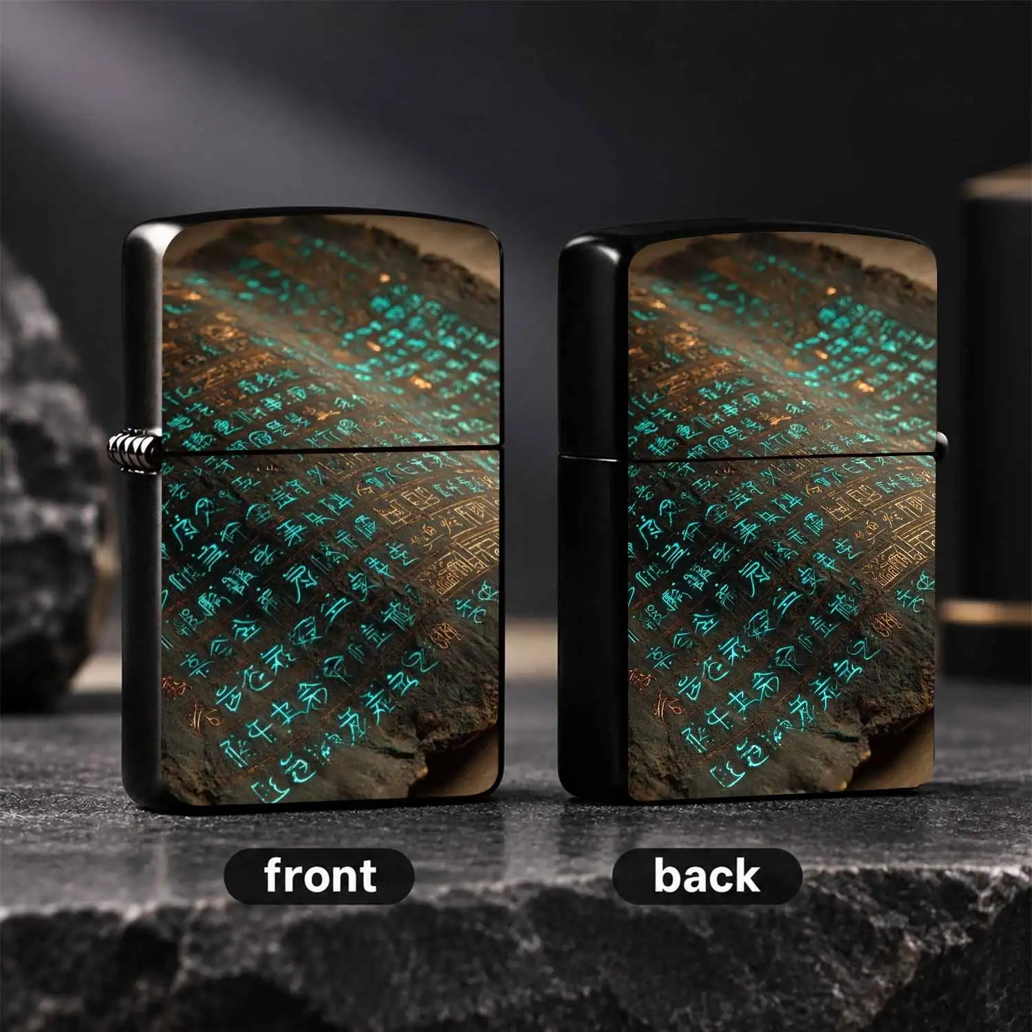 Vintage Glowing Seal Script Pattern Lighter, All-Scenario Adapt Portable Ignition Tool, Durable Exotic Cultural Style Daily Use Ignition Accessory, Creative Aesthetic Practical Unique Present For Daily Occasions, Exquis A Humorous And Inter