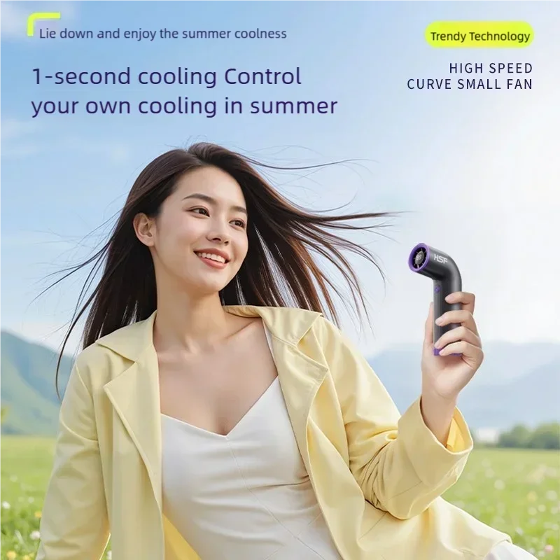 مروحة صغيرة محمولة بقدرة 4000 مللي أمبير في الساعة، 199 سرعة، شاشة رقمية توربو، سرعة متغيرة لا نهائية، مروحة محمولة خارجية، شحن USB