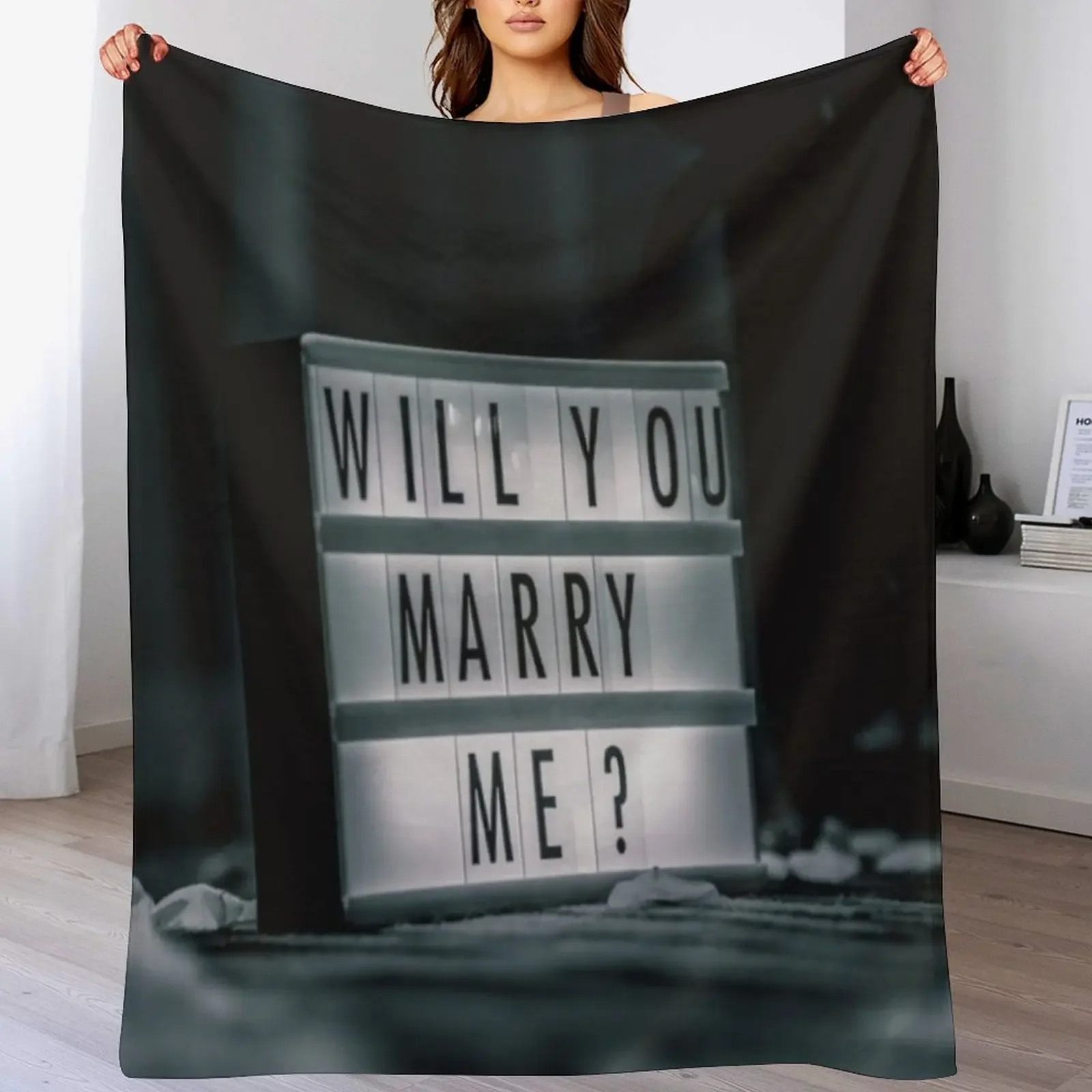 Will You Marry Me?Marriage Proposal Romantic Throw Blanket Elegant Warm Throw Blanket for Hotel Home