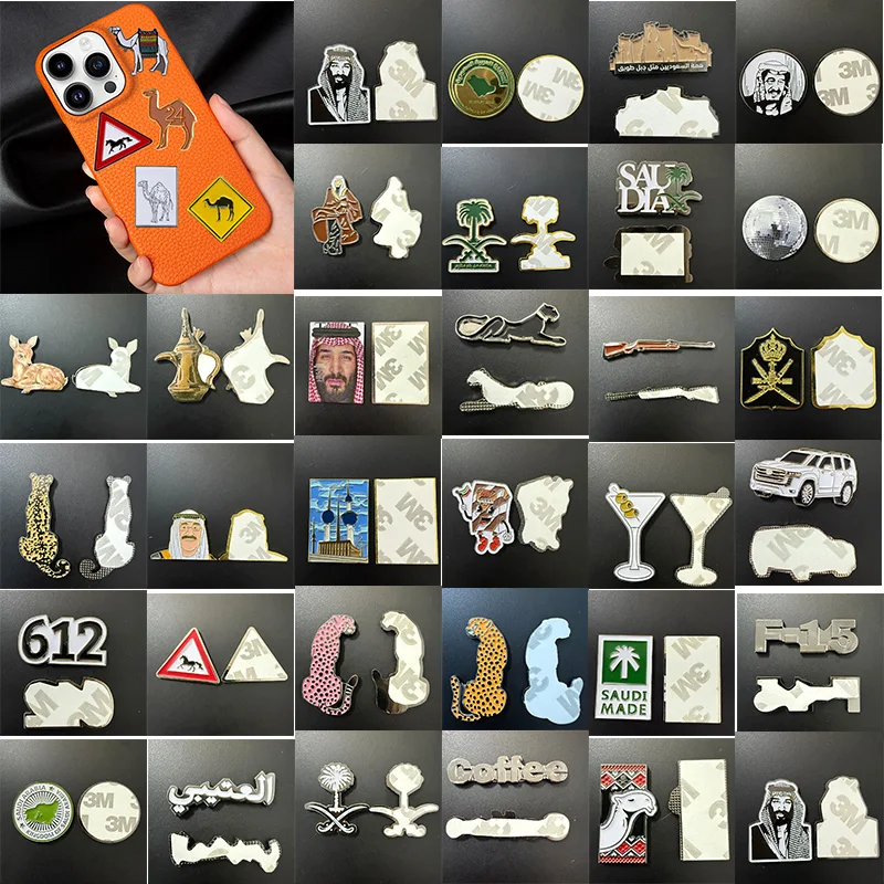 المملكة العربية السعودية الهاتف المحمول 3M ملصق شارة معدنية دبوس دبابيس دبابيس #4
