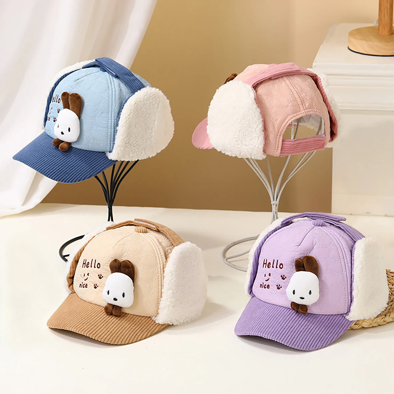 

Милая детская бейсбольная кепка с героями мультфильмов, осенне-зимняя плюшевая вельветовая защита ушей, регулируемая кепка для мальчиков и девочек, детская шапка с утиным языком