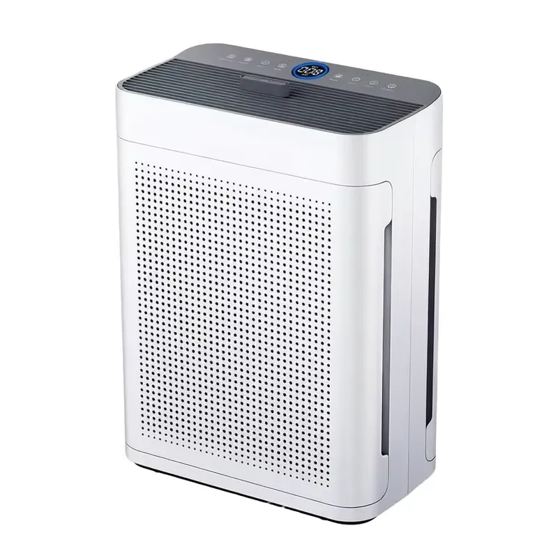 Portable Electric Air Purifier with HEPA and Activated Carbon Filter Touch Control Child Lock 4 Speeds for Home Office Use
