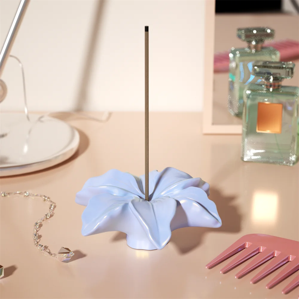 Nicole Incense Holder Concrete Silicone Mould Lily of Purity Incense Burner Cement and Gypsum Making Mould Room Decor
