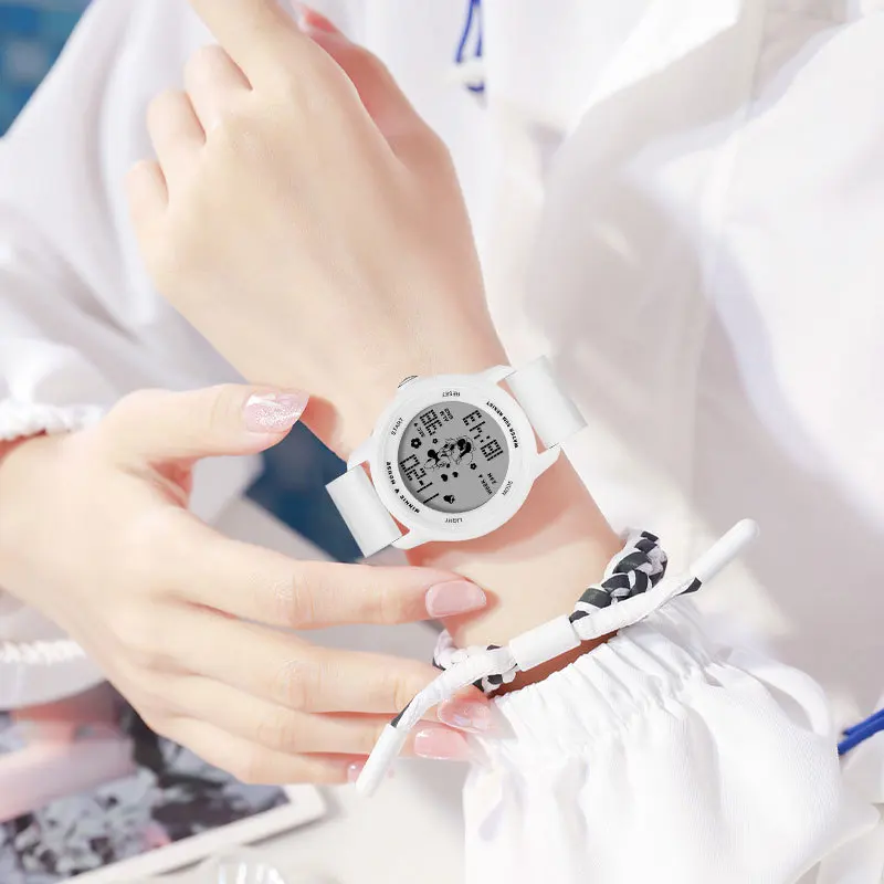 

Оригинальные наручные часы Disney Minnie Luminous Cute Running Luminous Sports, детские электронные часы 189