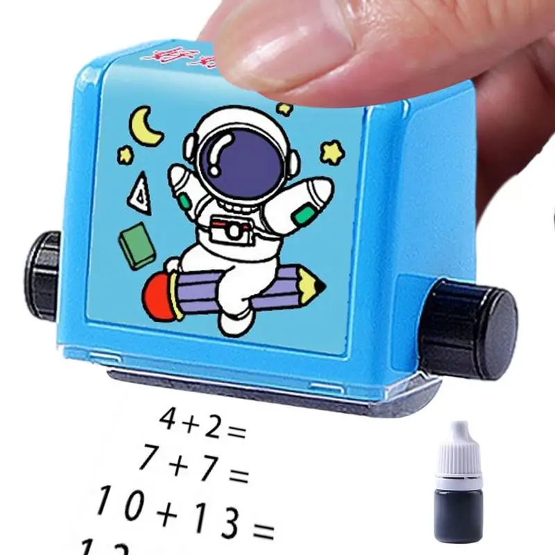 Digital Stamp Reusable Math Stamp Roller Stamp Cultivate Logical Thinking for Kids Home School Supplies Addition Subtraction Mul