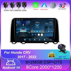 Android 14 Car Radio For Honda CRV 2017 2018 2019 2020 2021 2022 Multimedia Video Player Navigation GPS Carplay QLED Stereo WIFI