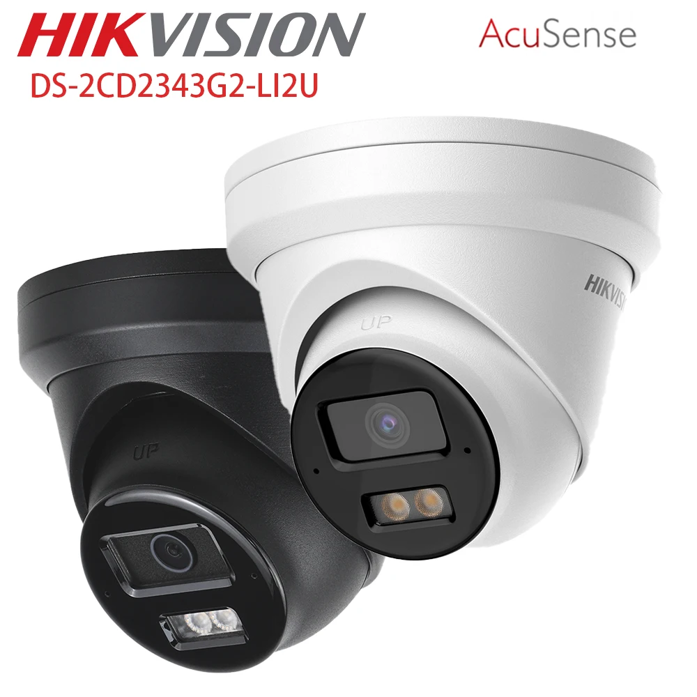 

Hikvision 4MP Acusense IP Camera Smart Hybrid Light 2MIC DS-2CD2343G2-LI2U Black White