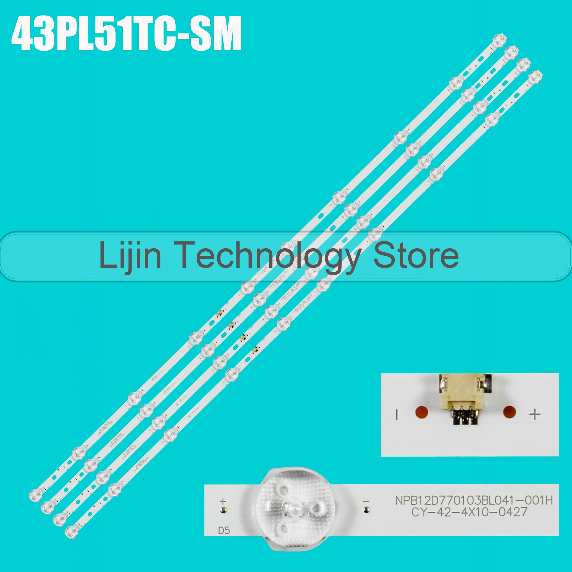 

LED strip For 43LU8030S TVT-C43NTKS YF-A12N003KEUD-001 PTV43SN02Y 43PL51TC-SM 43PU11TC-SM 0919-LED-43DN5ND7