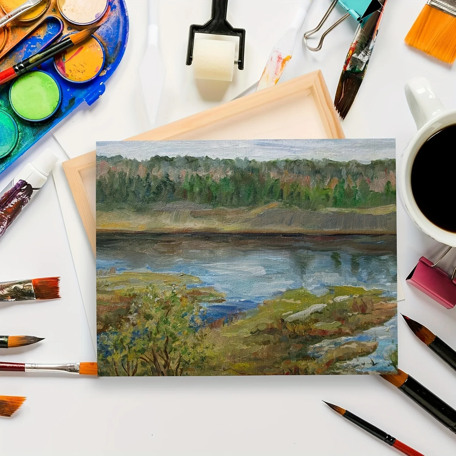 2PCS Wood Panel Board, Wood Canvas Rectangle Wooden Panel Boards for Painting, Pouring, Arts Use with Oils, Acrylics