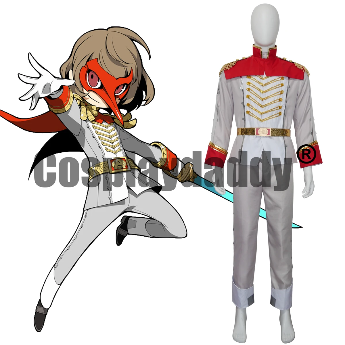 IN STOCK Persona 5 Phantom Thieves of Hearts Prince Goro Akechi Crow Cosplay Costume Uniform Outfit Halloween