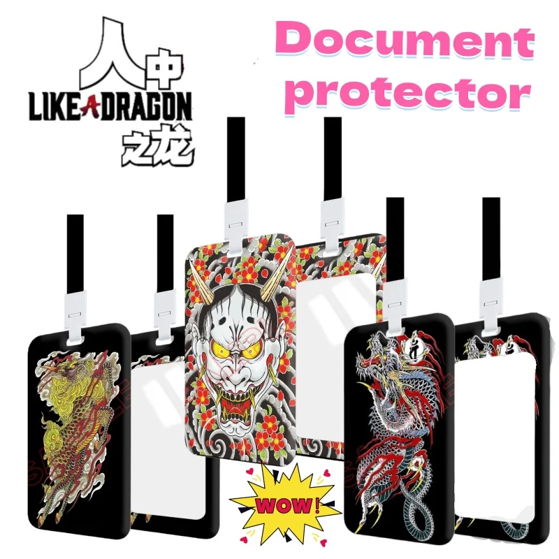 Funda Protectora para Tarjeta de Autobús, Metro, Comida o Tarjeta de Campus con Diseño Creativo de los Personajes de Yakuza: Goro Majima, Kazuma Kiryu, Daigo Dojima, Ryuji Gouda