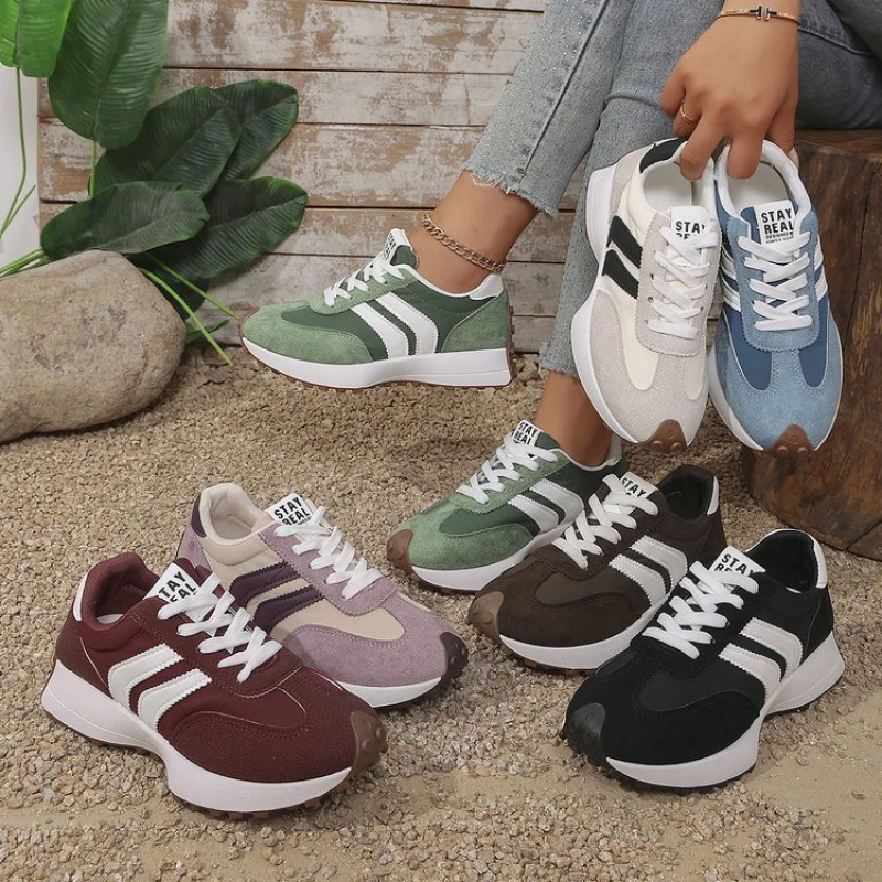 2026 New Women's Retro Forrest Gump Sneakers, Suede Stripe Casual Trainers, Lightweight Platform Running & Walking Shoes Sa361a7bc22594e9a83e960fc45b0d166o