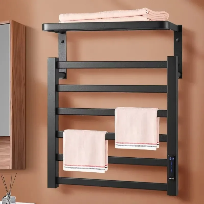 Metal Electric Heated Towel Rail Smart Disinfection Thermostat Towels Heater Timer Drying Towel Rack Bathroom Hardware