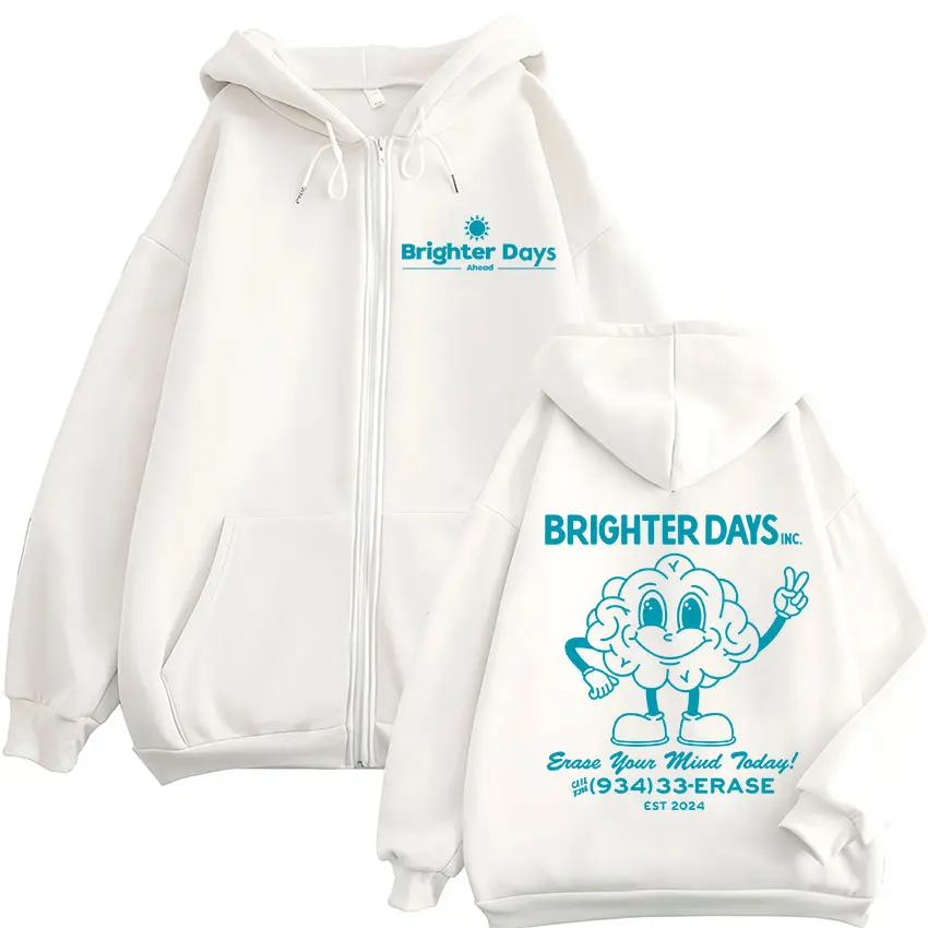 Singer Ariana Grande Brighter Days Ahead Album 2026 Zipper Hoodie Men's Women Casual Fashion Long Sleeve Oversized Coats Hoodie