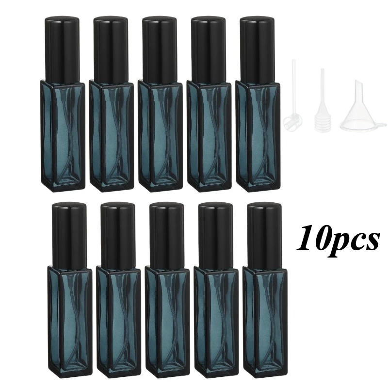 10pcs Perfume Bottle Spray Empty Perfume Atomizer Refillable with 3 Accessories Leak-proof Fine Mist High-end Travel Bottle(8ml)