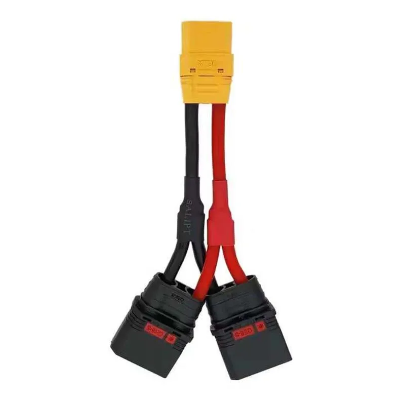 QS8 to XT90S Spark-Proof 10 AWG 100 mm Drone Lithium Battery Charging Cable with Split Plug