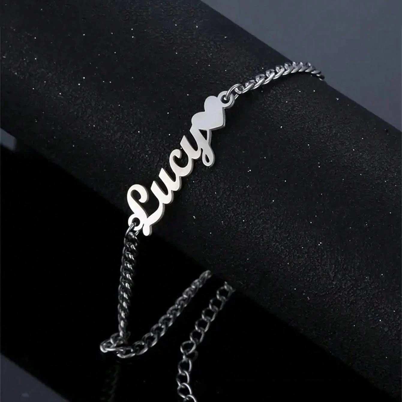 Personalized DIY Your Name Text Bracelet, Stainless Steel