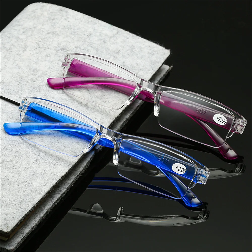 Ultralight Rimless Transparent Reading Glasses Fashion Retro Vintage Men Women Presbyopic Glasses TR90 Anti-blue light Glasses