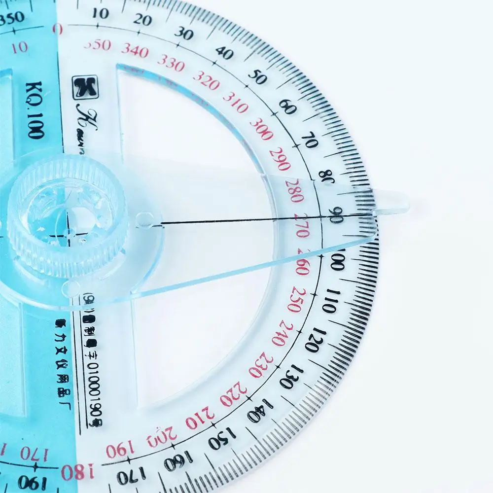 Transparent Portable 360 Degree School Office Protractor Pointer Ruler Measuring Tool