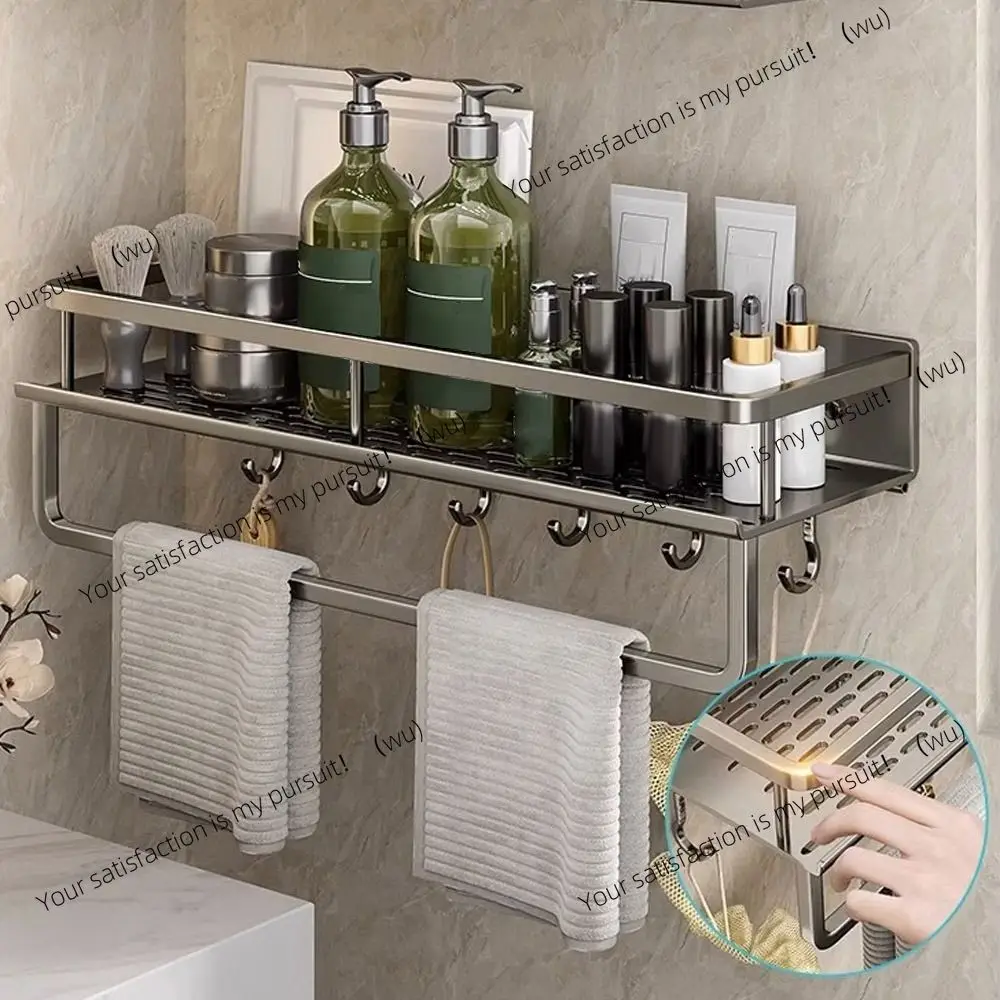 Bathroom corner shelf Aluminum wall-mounted storage rack No drilling required Kitchen bathroom accessories