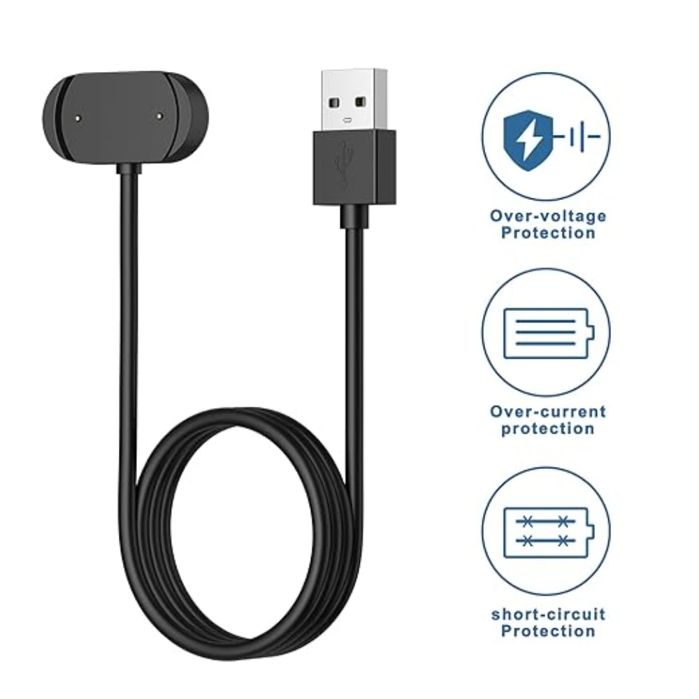 2-Pack for Amazfit GTR3/GTR3Pro/GTS3/T-Rex 2/GTR4/GTS4/T-Rex Ultra USB Smartwatch Charger Replacement Charger Charging Cable