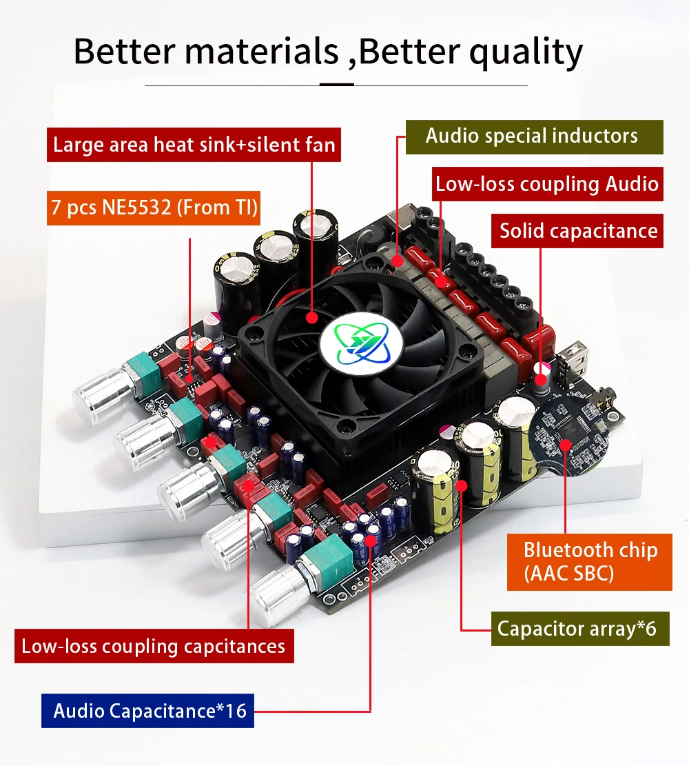 XY-AS21HPA بلوتوث 5.2 مضخم صوت رقمي مجلس 2.1 قناة المزدوج TPA3255 مضخم الصوت 300 واط * 2 + 600 واط مضخم الصوت عالي الطاقة