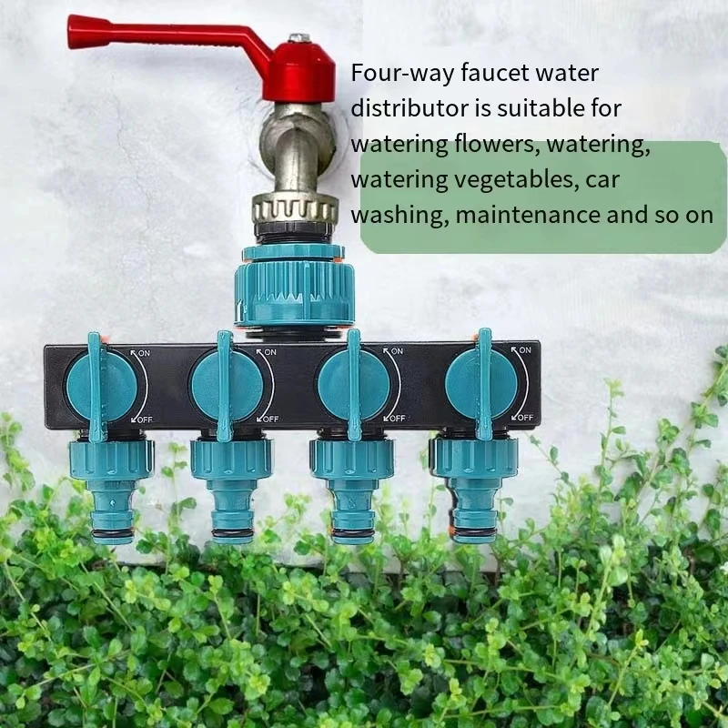 

Garden watering, lawn maintenance, European style faucet, one in and four out valve splitter, cross-border irrigation water dive