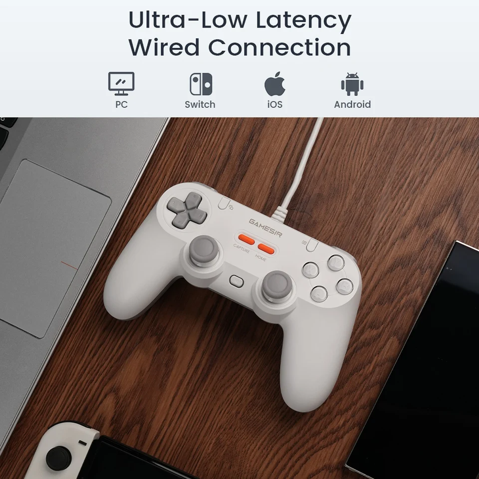 GameSir Tegenaria Lite T3 Lite Control con Cable con Joysticks Hall Effect y Frecuencia de 1000Hz Diseño Retro para PC Switch iOS 3