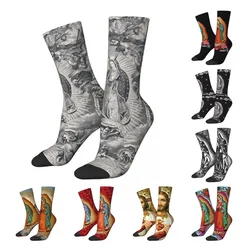 Fashion Our Lady Of Guadalupe Basketball Socks Christian Virgin Mary Polyester Long Socks for Women Men Sweat Absorbing