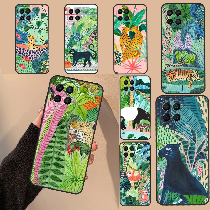 Cute Cartoon Sloth Leopard Case For Samsung Galaxy M32 M52 M12 M13 M23 M33 M53 M11 M51 M14 M34 M54 M30s M31s M20 Cover