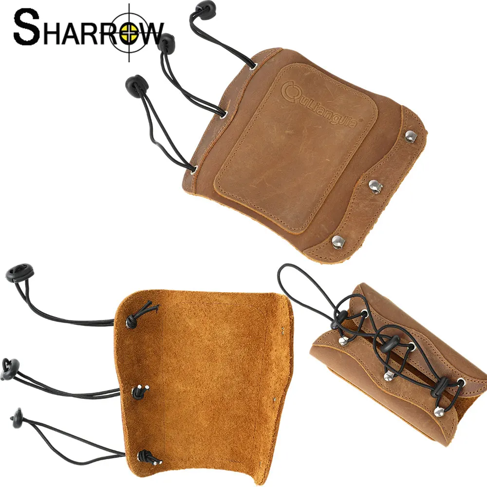 

Archery Arm Guard Protectitive Forearm Safe Soft Cowhide Adjust for Traditional Recurve Bow Longbow Shooting Hunting Protection