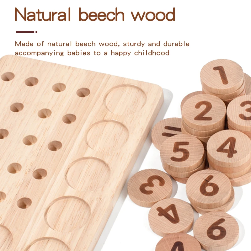 Wooden Math Toys Arithmetic Number Board Games Montessori Early Education Counting Toys For Kid Kindergarten Learning Activities