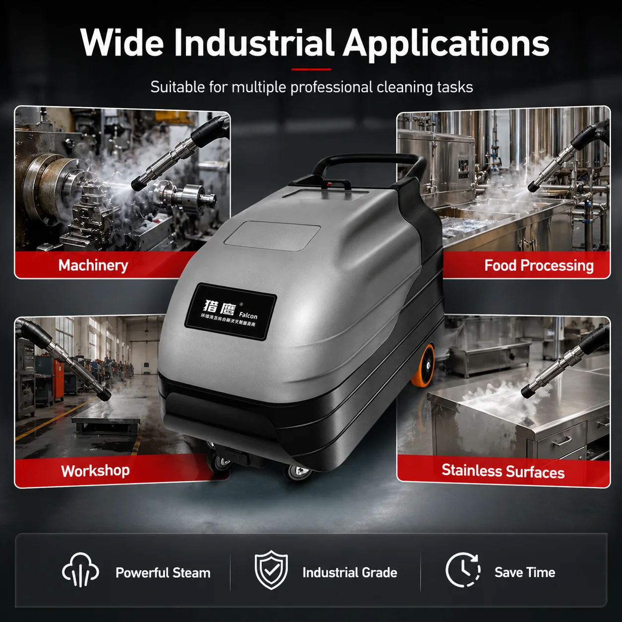 Electric Industrial High Pressure Steam Cleaner Heavy Duty Equipment for Factory Maintenance Cleaning