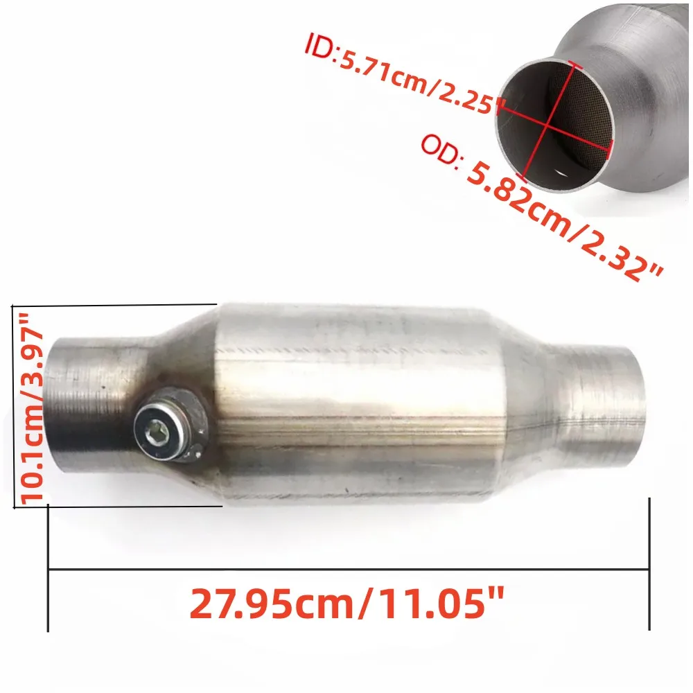 Universele 2 ''2.25'' 2.5 ''3" Auto Katalysator Sensor 400 Mobiele High Flow Uitlaat Katalysator Converter Euro1 Rvs