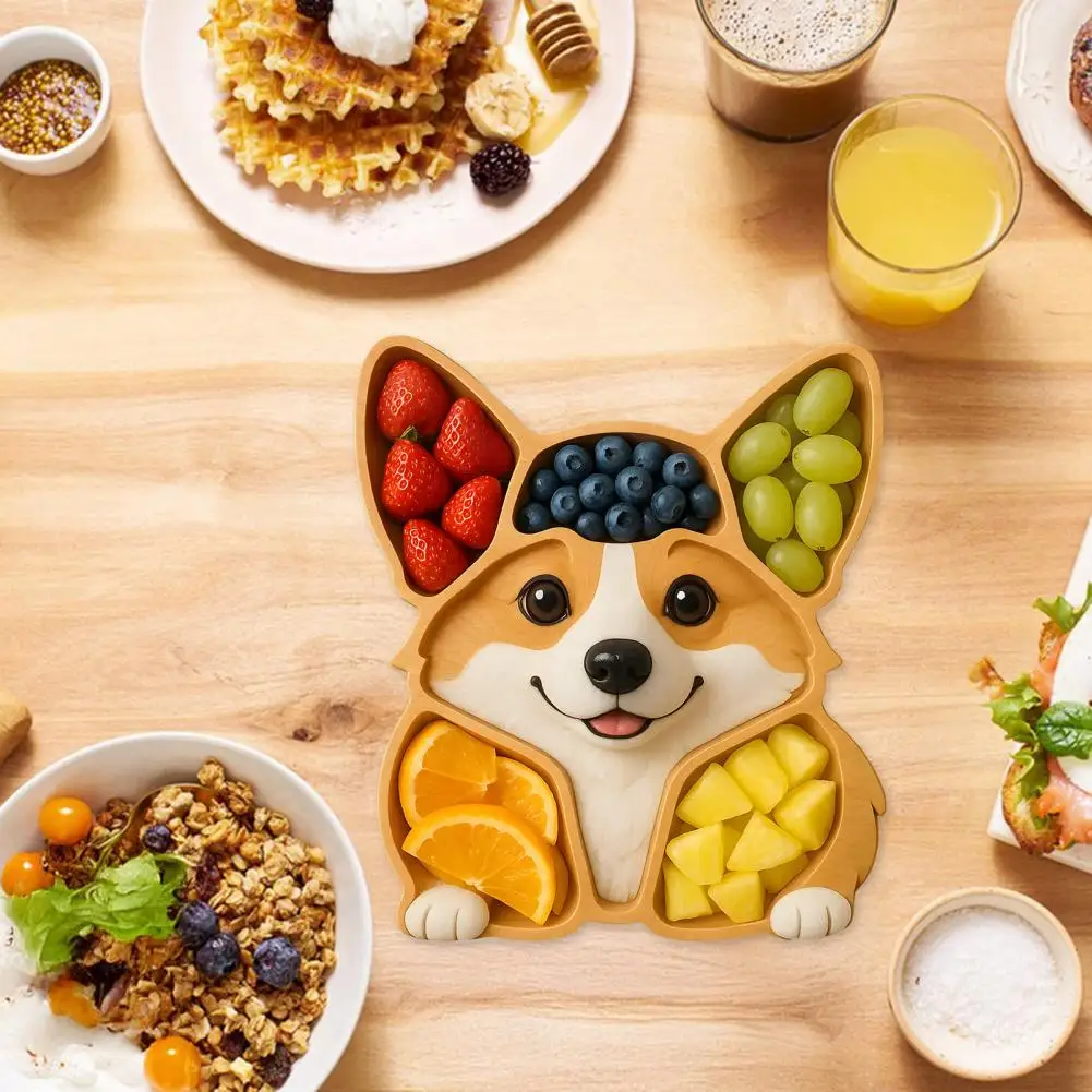 لوح تقديم على شكل كلب، صينية تقديم خشبية على شكل كلب لطبق الفحم والجبن والفواكه والكوكيز كلب مبتكر للكلاب #1