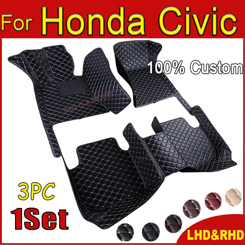 Tappetini auto per Honda Civic 2016 2017 2018 2019 2020 2021 2022 tappetini auto personalizzati copertura del tappeto dell'automobile