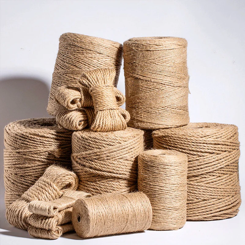 Natural Jute Ribbon Crafts Bows Vintage Rope Jute Cord Sewing DIY Thread Twine Bulk Handmade Party Wedding Christmas Decoration